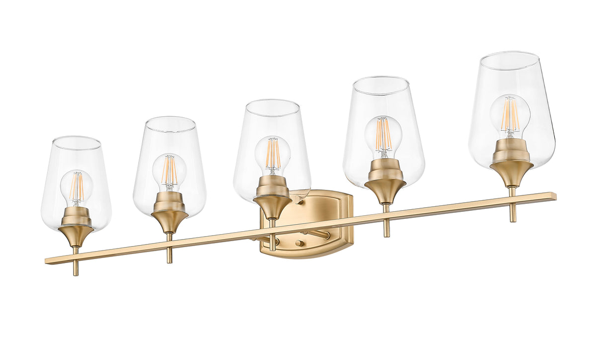 Vanity Z-Lite 473-5V-BBR Burnished Brass Joliet 5 Light Vanity Z-Lite
