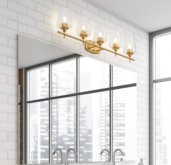 Vanity Z-Lite 473-5V-BBR Burnished Brass Joliet 5 Light Vanity Z-Lite