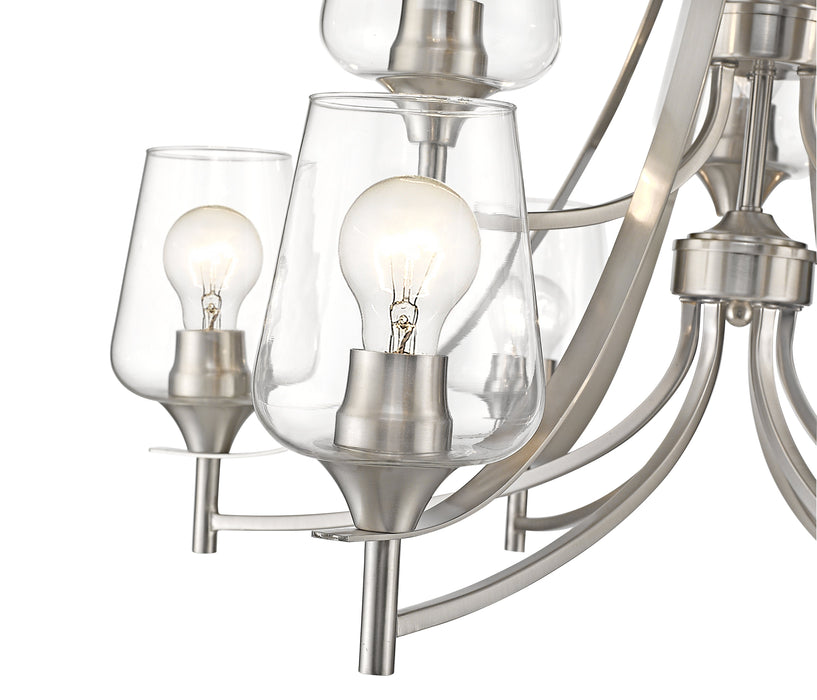 Chandelier Z-Lite 473-9BN Brushed Nickel Joliet 9 Light Chandelier Z-Lite