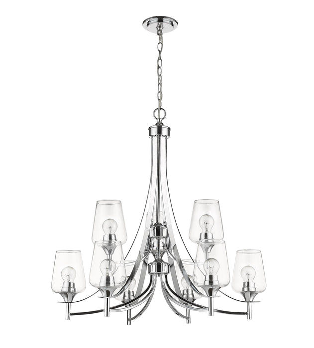 Chandelier Z-Lite 473-9CH Chrome Joliet 9 Light Chandelier Z-Lite