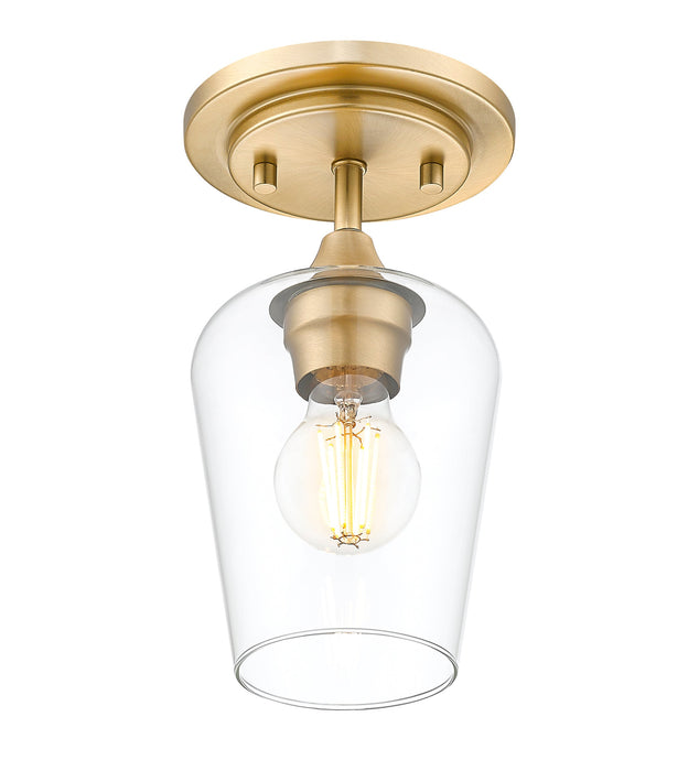 Flush Mount Z-Lite 473F1-BBR Burnished Brass Joliet 1 Light Flush Mount Z-Lite