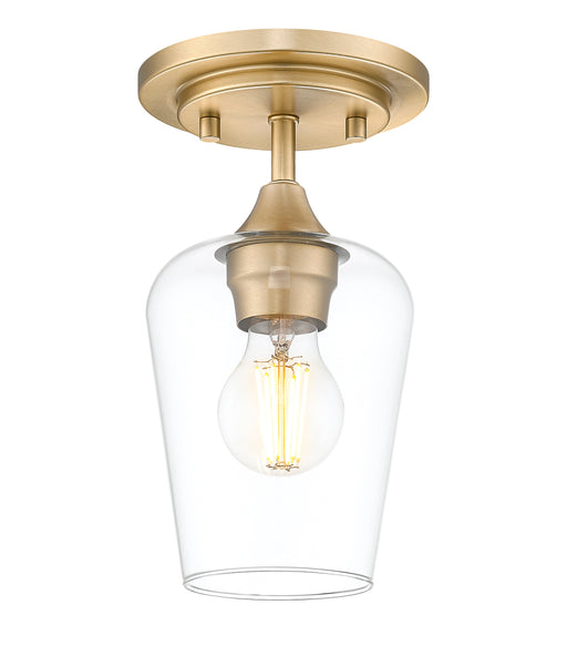 Flush Mount Z-Lite 473F1-BBR Burnished Brass Joliet 1 Light Flush Mount Z-Lite