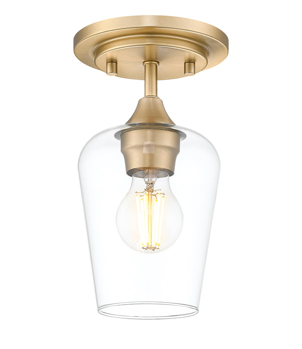 Flush Mount Z-Lite 473F1-BBR Burnished Brass Joliet 1 Light Flush Mount Z-Lite