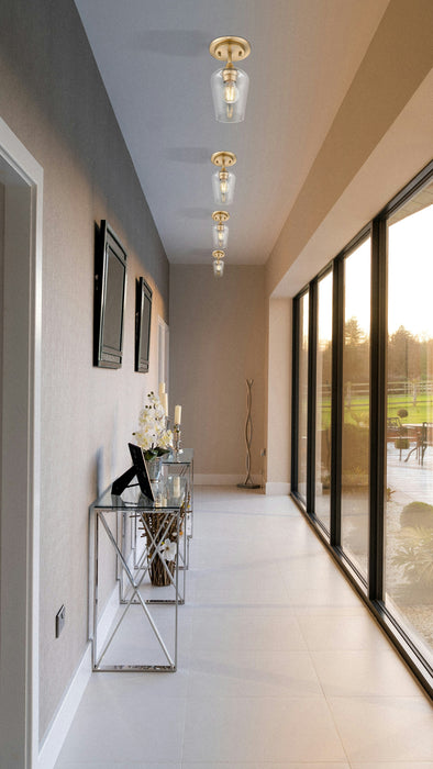 Flush Mount Z-Lite 473F1-BBR Burnished Brass Joliet 1 Light Flush Mount Z-Lite