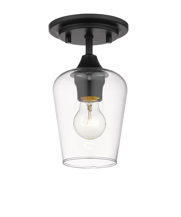 Flush Mount Z-Lite 473F1-MB Matte Black Joliet 1 Light Flush Mount Z-Lite