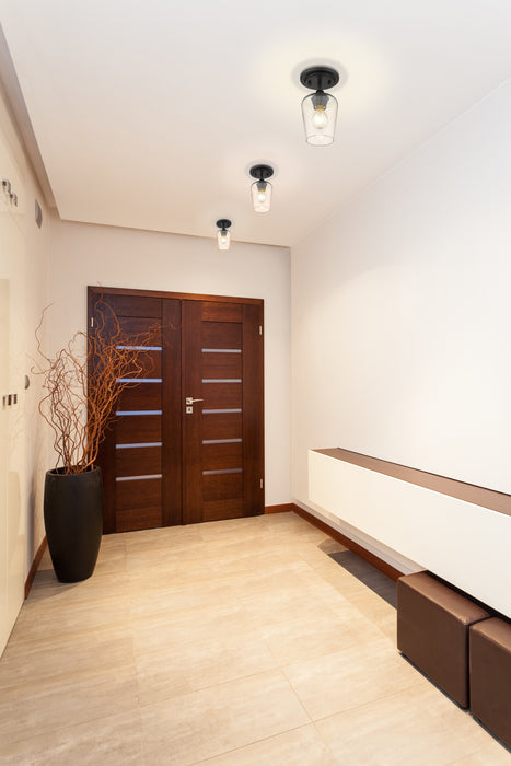 Flush Mount Z-Lite 473F1-MB Matte Black Joliet 1 Light Flush Mount Z-Lite