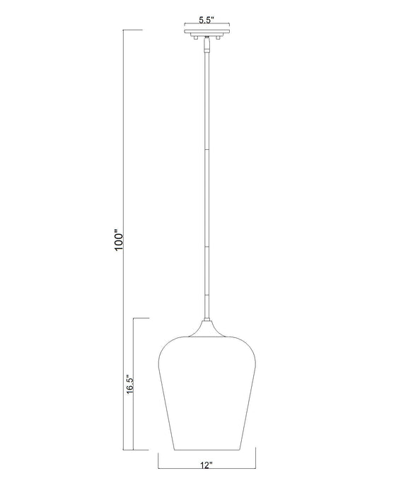 Pendant Z-Lite 473P12-BBR Burnished Brass Joliet 1 Light Pendant Z-Lite