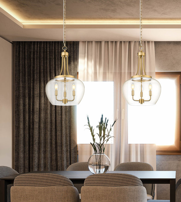 Pendant Z-Lite 473P16-BBR Burnished Brass Joliet 3 Light Pendant Z-Lite