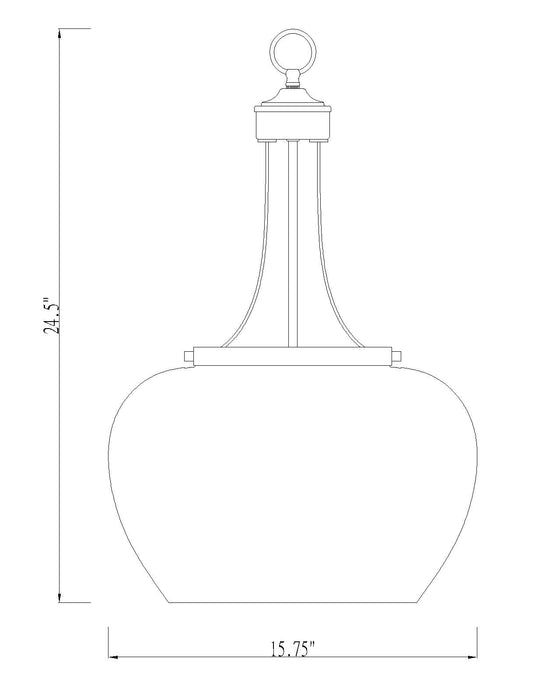Pendant Z-Lite 473P16-OBR Olde Brass Joliet 3 Light Pendant Z-Lite