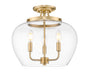 Semi Flush Mount Z-Lite 473SF-BBR Burnished Brass Joliet 3 Light Semi Flush Mount Z-Lite