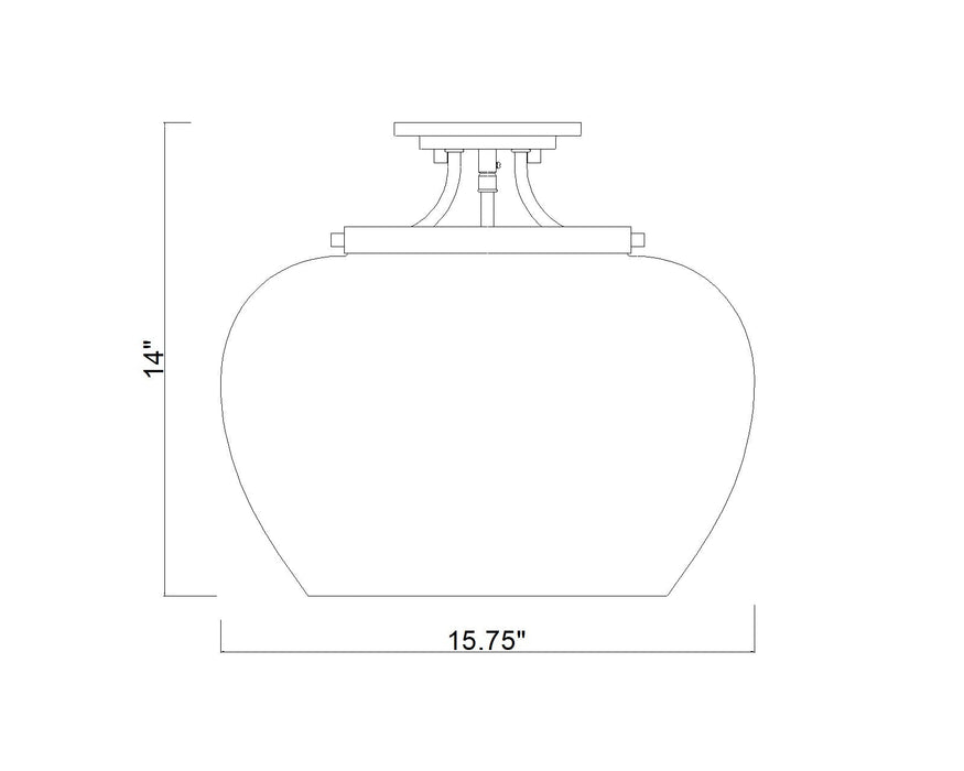 Semi Flush Mount Z-Lite 473SF-BBR Burnished Brass Joliet 3 Light Semi Flush Mount Z-Lite