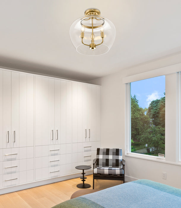 Semi Flush Mount Z-Lite 473SF-BBR Burnished Brass Joliet 3 Light Semi Flush Mount Z-Lite