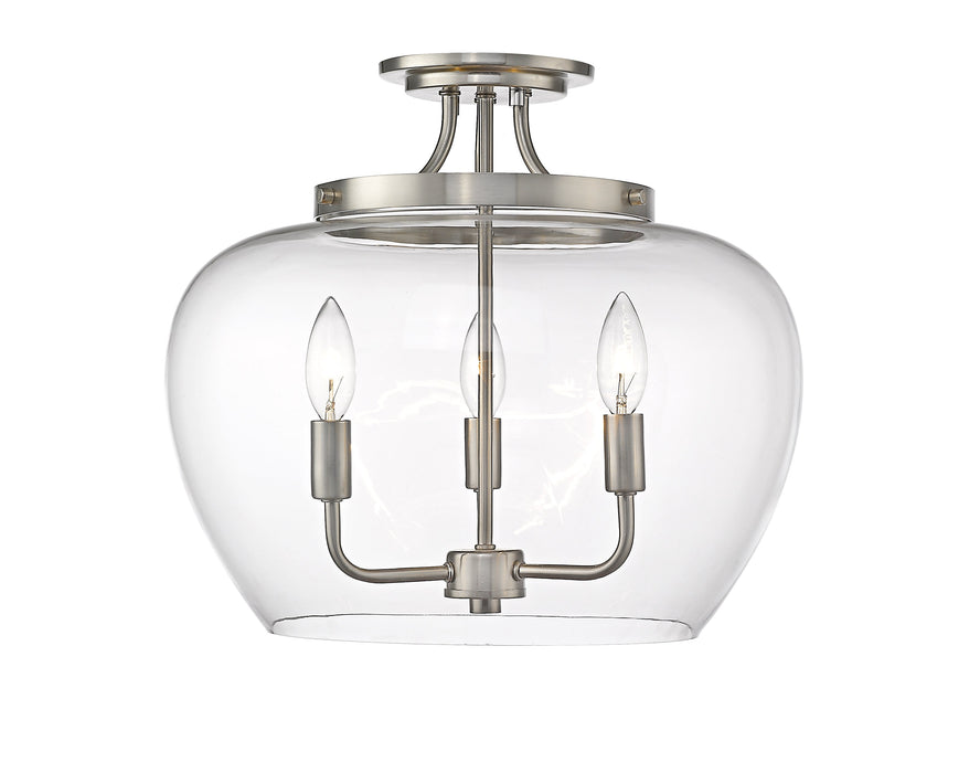 Semi Flush Mount Z-Lite 473SF-BN Brushed Nickel Joliet 3 Light Semi Flush Mount Z-Lite