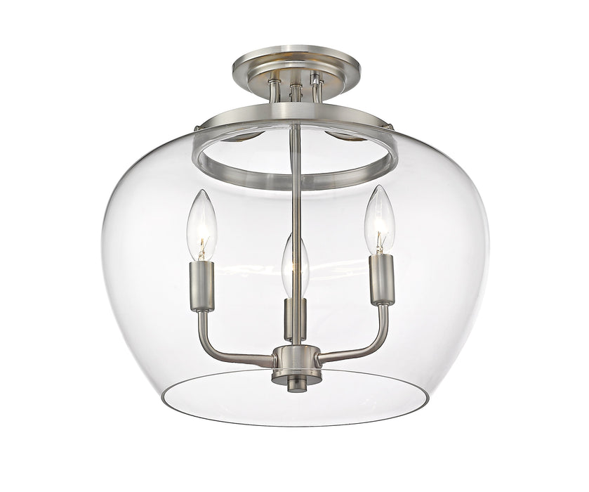 Semi Flush Mount Z-Lite 473SF-BN Brushed Nickel Joliet 3 Light Semi Flush Mount Z-Lite