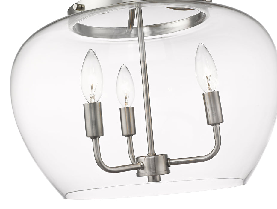 Semi Flush Mount Z-Lite 473SF-BN Brushed Nickel Joliet 3 Light Semi Flush Mount Z-Lite