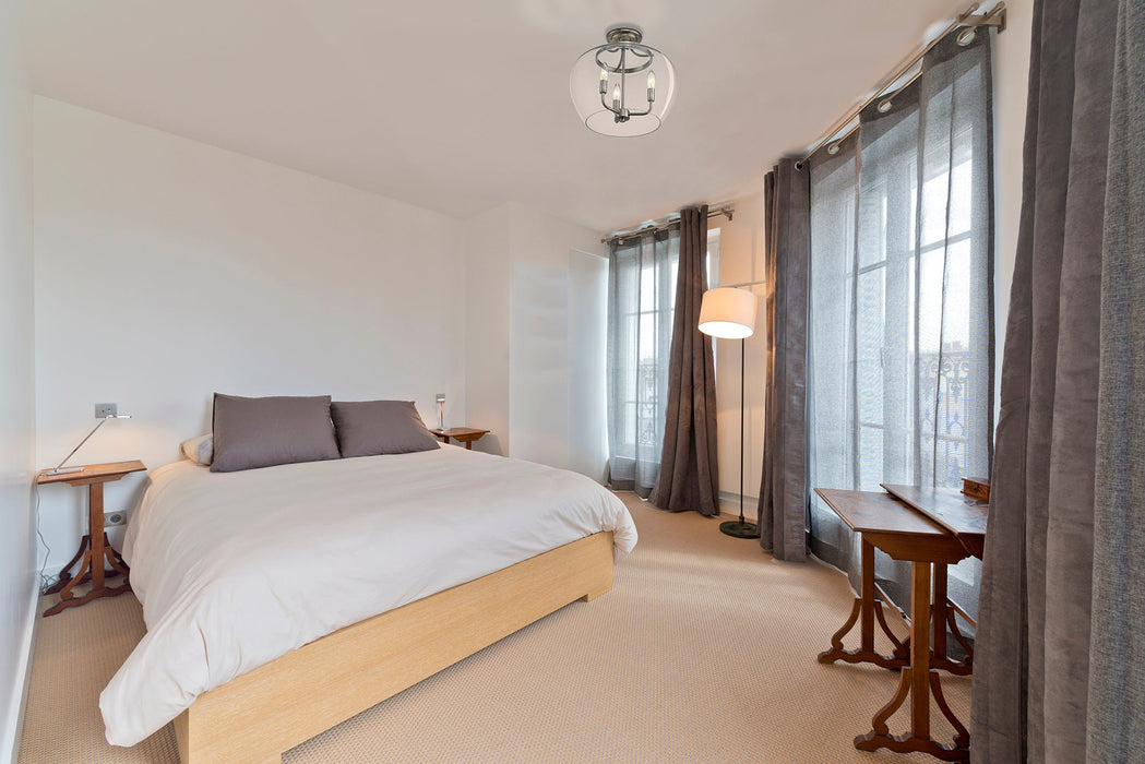 Semi Flush Mount Z-Lite 473SF-BN Brushed Nickel Joliet 3 Light Semi Flush Mount Z-Lite