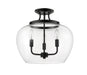 Semi Flush Mount Z-Lite 473SF-MB Matte Black Joliet 3 Light Semi Flush Mount Z-Lite