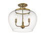 Semi Flush Mount Z-Lite 473SF-OBR Olde Brass Joliet 3 Light Semi Flush Mount Z-Lite