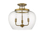 Semi Flush Mount Z-Lite 473SF-OBR Olde Brass Joliet 3 Light Semi Flush Mount Z-Lite