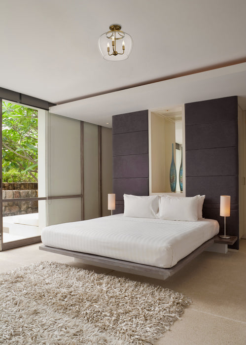 Semi Flush Mount Z-Lite 473SF-OBR Olde Brass Joliet 3 Light Semi Flush Mount Z-Lite