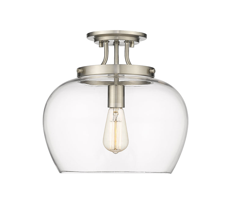 Semi Flush Mount Z-Lite 473SF13-BN Brushed Nickel Joliet 1 Light Semi Flush Mount Z-Lite