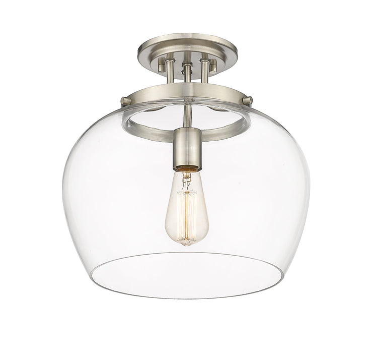 Semi Flush Mount Z-Lite 473SF13-BN Brushed Nickel Joliet 1 Light Semi Flush Mount Z-Lite