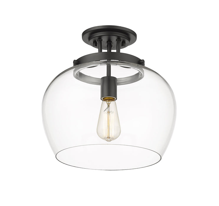 Semi Flush Mount Z-Lite 473SF13-MB Matte Black Joliet 1 Light Semi Flush Mount Z-Lite