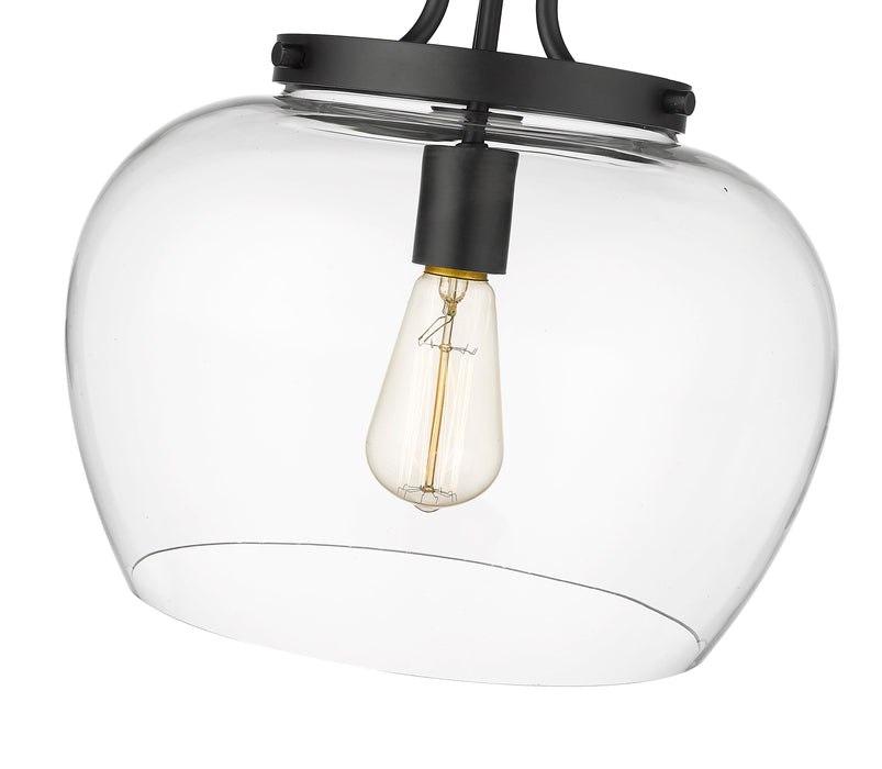 Semi Flush Mount Z-Lite 473SF13-MB Matte Black Joliet 1 Light Semi Flush Mount Z-Lite