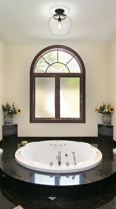 Semi Flush Mount Z-Lite 473SF13-MB Matte Black Joliet 1 Light Semi Flush Mount Z-Lite