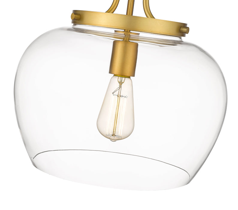 Semi Flush Mount Z-Lite 473SF13-OBR Olde Brass Joliet 1 Light Semi Flush Mount Z-Lite