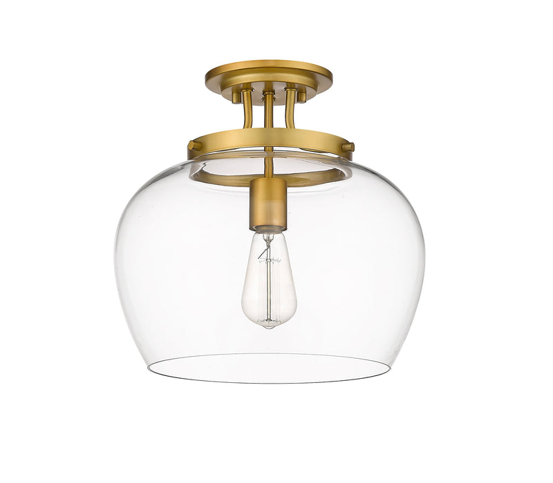 Semi Flush Mount Z-Lite 473SF13-OBR Olde Brass Joliet 1 Light Semi Flush Mount Z-Lite