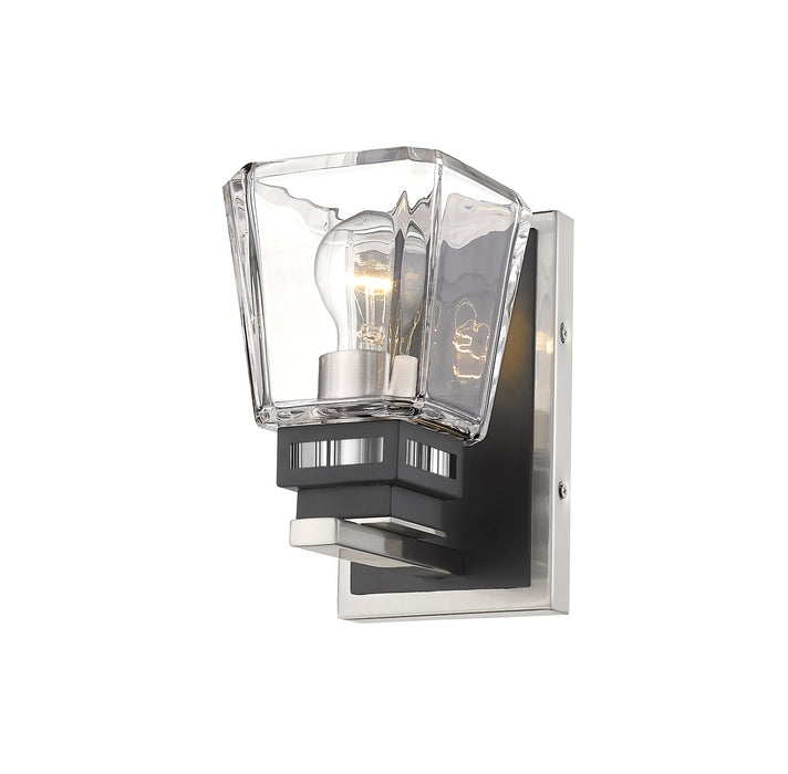 Wall Sconce Z-Lite 474-1S-BN-MB Brushed Nickel + Matte Black Jackson 1 Light Wall Sconce Z-Lite