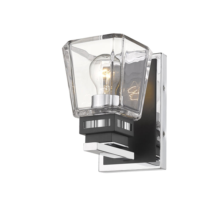 Wall Sconce Z-Lite 474-1S-CH-MB Chrome + Matte Black Jackson 1 Light Wall Sconce Z-Lite