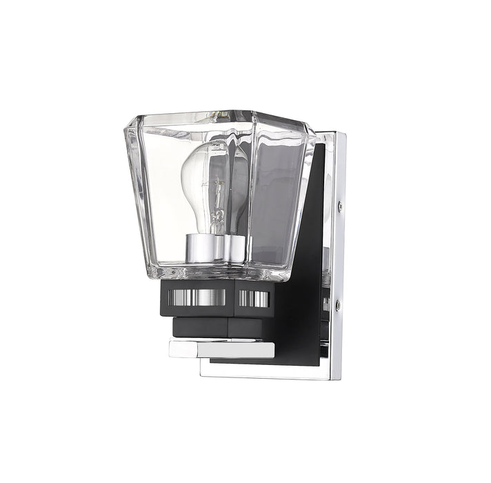 Wall Sconce Z-Lite 474-1S-CH-MB Chrome + Matte Black Jackson 1 Light Wall Sconce Z-Lite