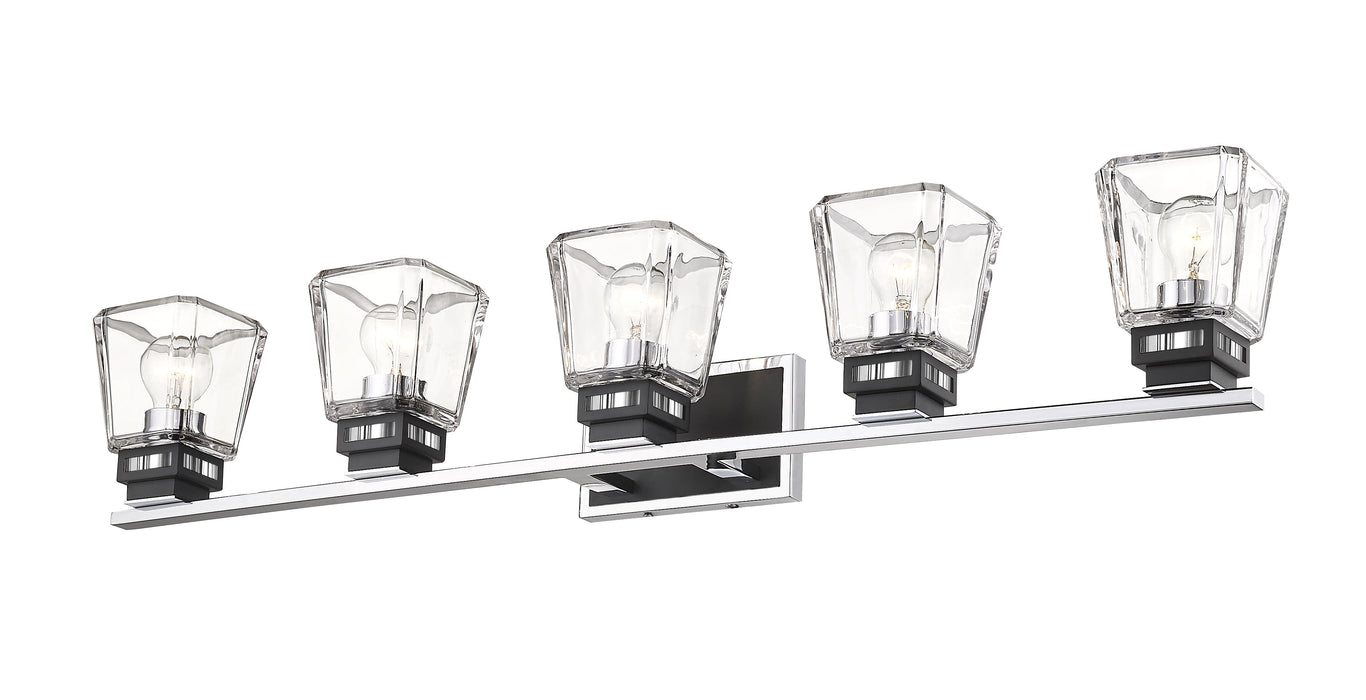 Vanity Z-Lite 474-5V-CH-MB Chrome + Matte Black Jackson 5 Light Vanity Z-Lite