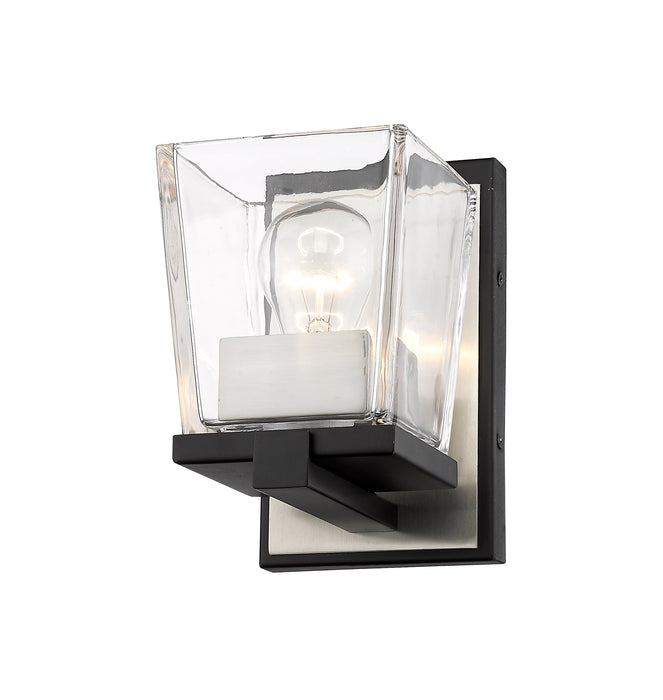 Wall Sconce Z-Lite 475-1S-MB-BN Matte Black + Brushed Nickel Bleeker Street 1 Light Wall Sconce Z-Lite