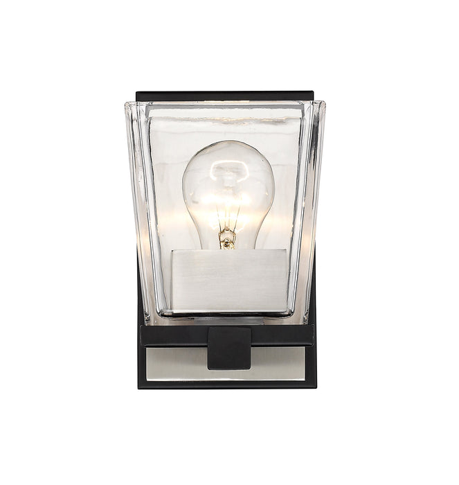 Wall Sconce Z-Lite 475-1S-MB-BN Matte Black + Brushed Nickel Bleeker Street 1 Light Wall Sconce Z-Lite