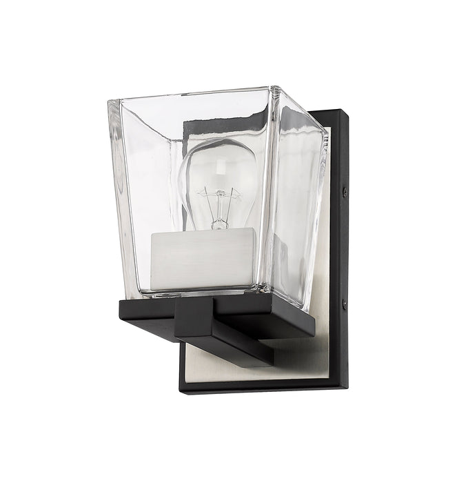 Wall Sconce Z-Lite 475-1S-MB-BN Matte Black + Brushed Nickel Bleeker Street 1 Light Wall Sconce Z-Lite