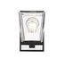 Wall Sconce Z-Lite 475-1S-MB-CH Matte Black + Chrome Bleeker Street 1 Light Wall Sconce Z-Lite