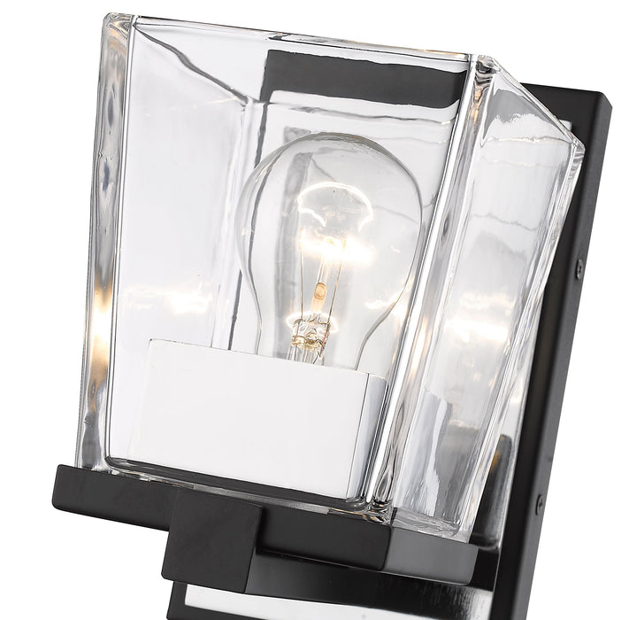 Wall Sconce Z-Lite 475-1S-MB-CH Matte Black + Chrome Bleeker Street 1 Light Wall Sconce Z-Lite