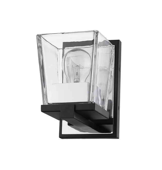 Wall Sconce Z-Lite 475-1S-MB-CH Matte Black + Chrome Bleeker Street 1 Light Wall Sconce Z-Lite