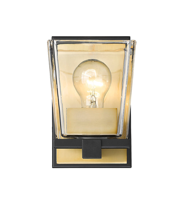 Wall Sconce Z-Lite 475-1S-MB-OBR Matte Black + Olde Brass Bleeker Street 1 Light Wall Sconce Z-Lite