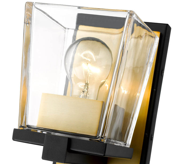 Wall Sconce Z-Lite 475-1S-MB-OBR Matte Black + Olde Brass Bleeker Street 1 Light Wall Sconce Z-Lite