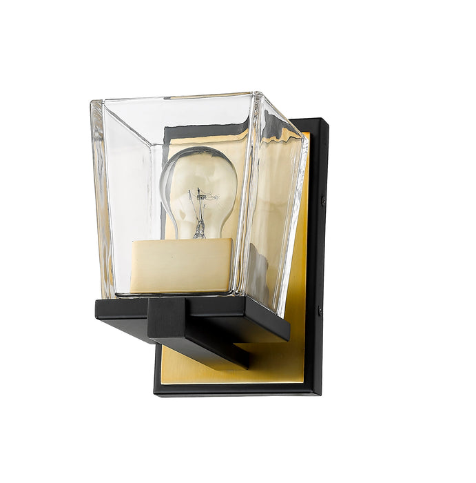 Wall Sconce Z-Lite 475-1S-MB-OBR Matte Black + Olde Brass Bleeker Street 1 Light Wall Sconce Z-Lite