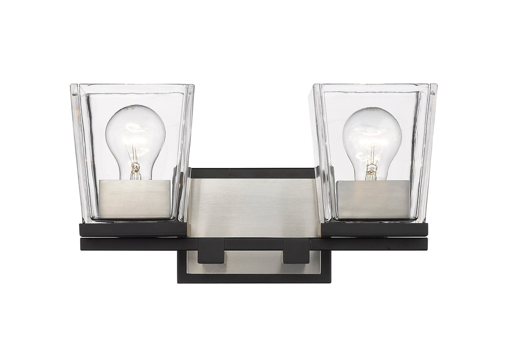 Vanity Z-Lite 475-2V-MB-BN Matte Black + Brushed Nickel Bleeker Street 2 Light Vanity Z-Lite
