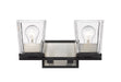 Vanity Z-Lite 475-2V-MB-BN Matte Black + Brushed Nickel Bleeker Street 2 Light Vanity Z-Lite