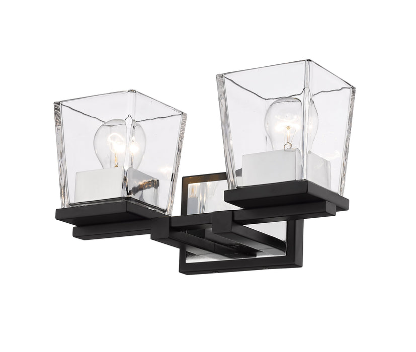Vanity Z-Lite 475-2V-MB-CH Matte Black + Chrome Bleeker Street 2 Light Vanity Z-Lite