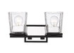 Vanity Z-Lite 475-2V-MB-CH Matte Black + Chrome Bleeker Street 2 Light Vanity Z-Lite