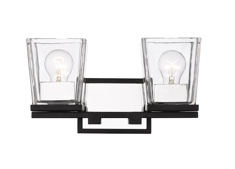 Vanity Z-Lite 475-2V-MB-CH Matte Black + Chrome Bleeker Street 2 Light Vanity Z-Lite