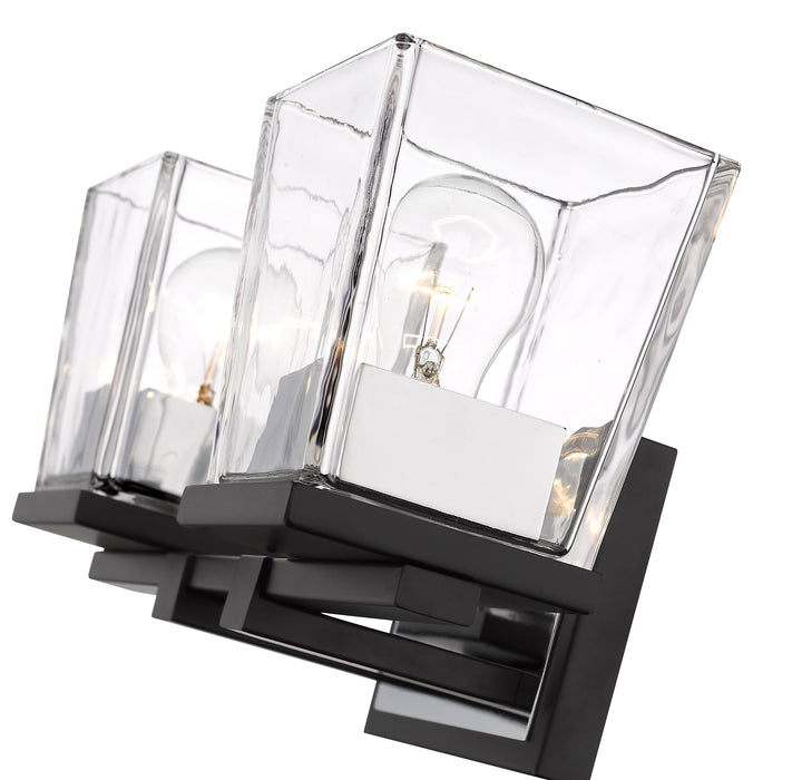 Vanity Z-Lite 475-2V-MB-CH Matte Black + Chrome Bleeker Street 2 Light Vanity Z-Lite